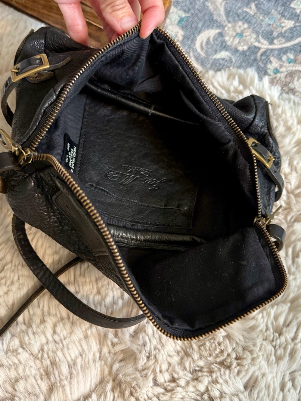 Jas MB Black Leather Cross Body Bag - Picture 11 of 15